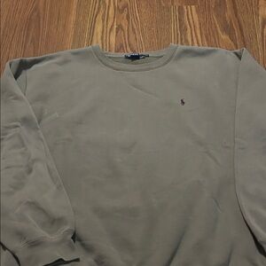 VINTAGE 90s Ralph Lauren Polo Pony Logo Sweatshirt - Tan/Brown size XL Preppy